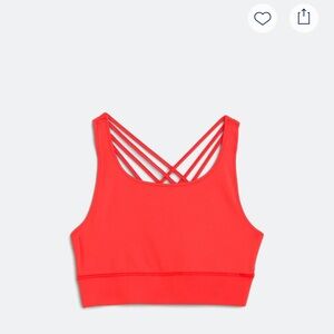 Women's Strappy Red Sports Bra